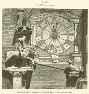 Cathedrale de Bale, Saint Georges (gravura) de French School