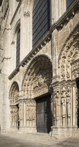 Cathedrale de chartres, portal real fachada oeste de French School