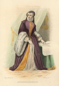 Catherine de Medicis (gravura a cores) de French School