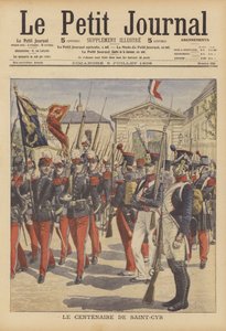 Centenário da criação da academia militar francesa em Saint-Cyr, Paris (cor litho) de French School