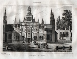 Certosa di Pavia - Chartreuse of Pavia - Gravura de "Picturesque Italy" de M. de Norvins, Ch. Nodier 1834-1836. de French School