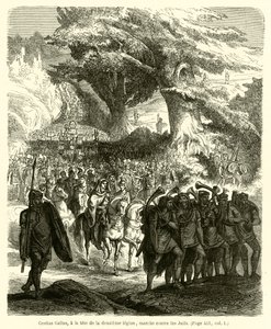 Cestius Gallus, à frente da décima segunda legião, marcha contra os judeus (gravura) de French School