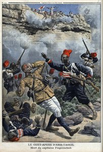 Chade, emboscada em Abir Taouil (Abir-Taouil), morte do Capitão Fiegenschuh, ilustração do 