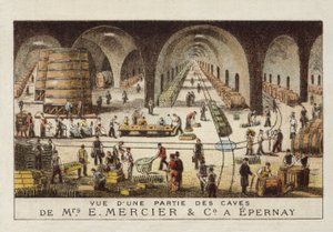 Adegas de champanhe de E Mercier & Co., Epernay, França de French School