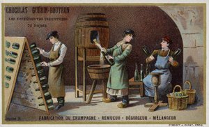 Fabricação de Champagne (chromolitho) de French School