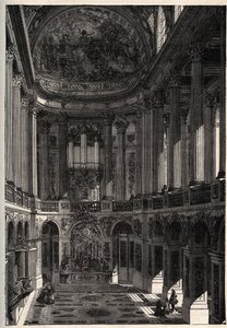 Capela do Palácio de Versalhes - Capela do Castelo de Versalhes - gravura em "PATRIE" - DESCRIÇÃO PECTURERIQUE DE LA FRANCE EN 6 VOLUES BY LUCIEN HUARD - final do século XIX de French School