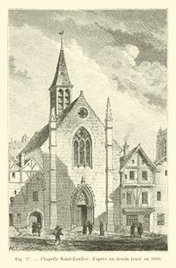 Capela de Saint-Leufroi; dapres um traço de desenho em 1680 de French School