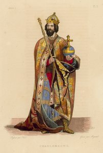 Carlos Magno (gravura colorida) de French School