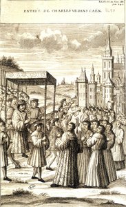 Carlos VII entrou em Caen em 1450. de French School