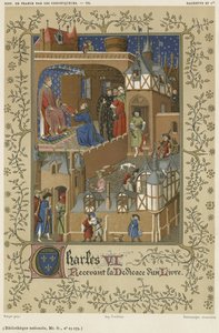 Charles VI recebe a dedicação de um livro de French School
