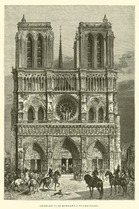 Charles VI indo para Notre-Dame (gravura) de French School