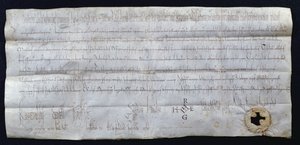 Carta assinada por Hugues I Capet (941-996), rei da França, 988 (caneta e tinta sobre papel) de French School