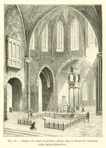 Caça a Santa Genoveva, colocada no coro da antiga Igreja de Sainte-Genevieve de French School