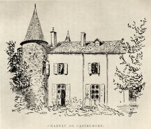 Chateau de Castelmore, de Memórias de Charles de Batz-Castelmore Conde de Artagnan, publicado em 1928 de French School