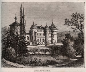 Chateau de Chastellux - Chastellux sur cure, Borgonha - gravura em "La France illustree: geography, history, statistical administration" de V.-A. Malt-Brown. 1884 de French School