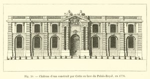 Chateau deau construído por Cotte em frente ao Palais Royal, em 1776 de French School