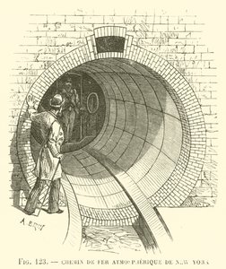 New York Atmospheric Railway (gravura) de French School