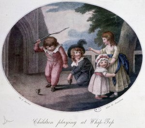 Crianças a brincar no topo - desenho de French School