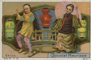 China, cartão comercial da Chocolat Meurisse de French School