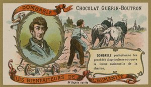 Cartão de comércio de chocolate Guerin-Boutron, Christophe Mathieu de Dombasle de French School