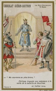 Cartão de comércio de Chocolat Guerin-Boutron, série histórica de palavras de French School