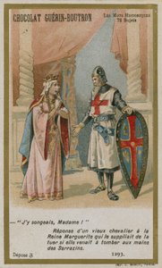 Cartão de comércio de Chocolat Guerin-Boutron, série histórica de palavras de French School