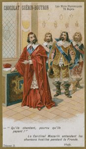 Cartão de comércio de Chocolat Guerin-Boutron, série histórica de palavras de French School