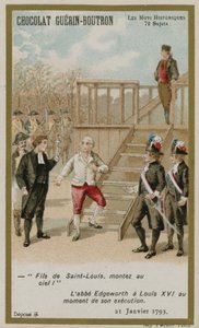 Cartão de comércio de Chocolat Guerin-Boutron, série histórica de palavras de French School