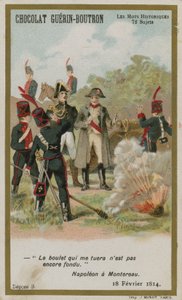 Cartão de comércio de Chocolat Guerin-Boutron, série histórica de palavras de French School