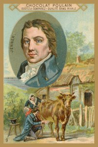Cartão de comércio de potro de chocolate, Edward Jenner