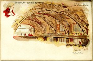 Chocolate Chromolithography Chocolates de Guerin Boutron, THE OLD PARIS, Théâtre des Vieilles halles de French School