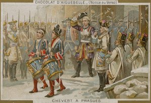 Cartão Chocolaterie dAiguebelle com uma imagem do François de Chevert de French School