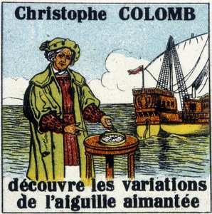 Cristóvão Colombo descobre as variações da agulha magnética de French School