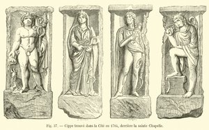 Cippe encontrado na Cité em 1784, atrás da Sainte Chapelle de French School