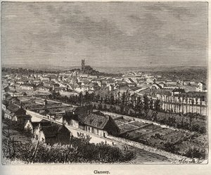 Clamecy - Nievre - Borgonha - gravura em "La France illustree: geography, history, statistical administration" de V.A. Malt-Brown. 1884 de French School