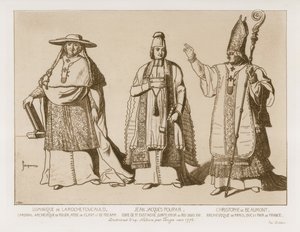 Vestido clerical, desenhos após obras de arte de Touzee, por volta de 1776