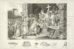 Clovis I, rei merovíngio dos francos de French School