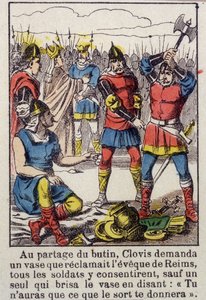 Clovis e o vaso Soissons - Imaging of Epinal of the 19th century de French School