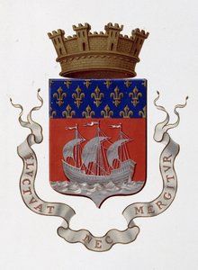 Escudo de armas da cidade de Paris: Império (Napoleão III) - Decisão do Prefeito de 24 de novembro de 1853 - no "Armorial National de France", de H. Traversier, Paris de French School