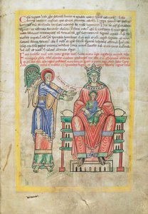 Bacalhau Guelf 1 gud. lat. (9r), Madonna e Child, de Liber Floridus por Lambert de Saint-Omer c.1120 de French School