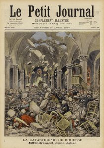 Colapso de um telhado da igreja, Brousse, França, 1897 de French School