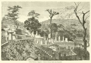 Collines funeraires a Nagasaki (gravura) de French School