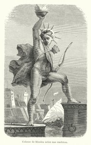 Colosso de Rodes de acordo com uma tradição (gravura) de French School