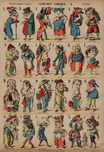 Alfabeto cómico (gravação a cores) de French School