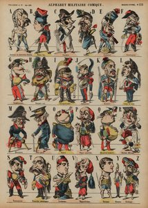 Alfabeto militar cómico (gravação a cores) de French School