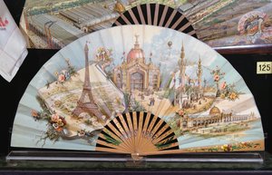 Fã comemorativa da Exposição Universal de 1889 em Paris de French School