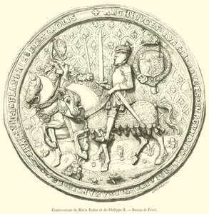 Contra-selo de Maria Tudor e Filipe II (gravura) de French School