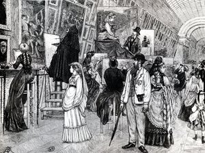 Copyists na Grande Galerie do Louvre, c.1880 de French School