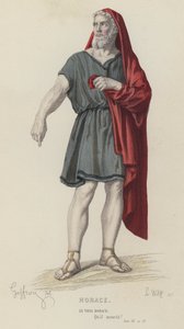 Corneille, Horace, Acto III, Sc VI (gravura a cores) de French School