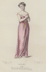 Corneille, Psyche, Acto III, Sc III (gravura a cores) de French School